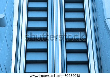 blue diminishing escalator
