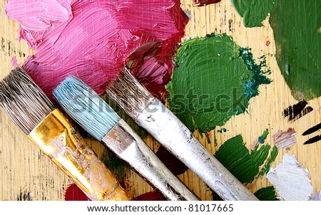 Palette and brushes