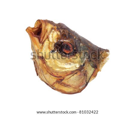 Smoked head bream on a white background
