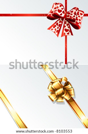 Festive ribbons and bows, vector illustration