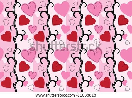 background with hearts and roses