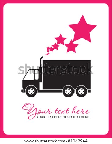 Abstract vector illustration with track and stars on a paper-background.