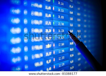 Business stock exchange. Copmputer screen.