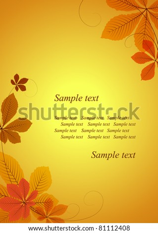 Abstract autumn background with chestnut leaves. Space for your text. EPS10 vector format. Raster version available in my portfolio