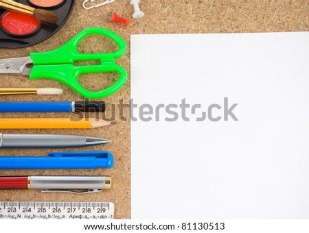 school and office accessory with blank sheet
