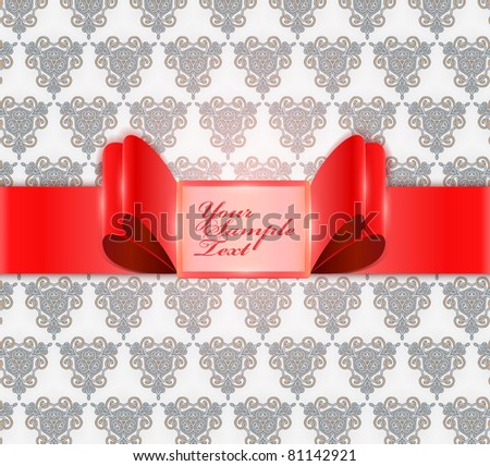 vintage retro vector cute frame with ribbon