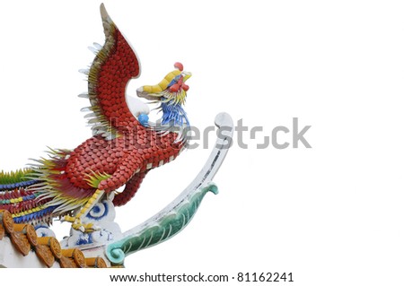 Chinese bird statue isolated