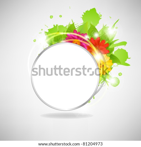 Eco Speech Bubble With Flowers, Vector Illustration