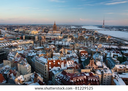View on Riga town the capital of Latvia