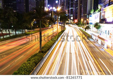car light in city
