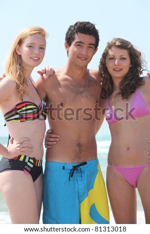 Teenagers on the beach