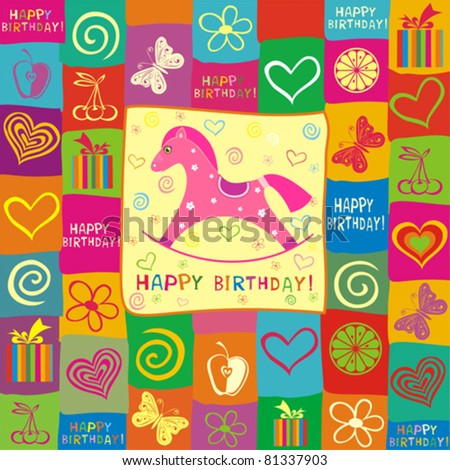 happy birthday card.  Celebration background. vector illustration