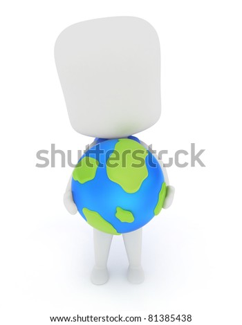 Illustration of a Kid Holding a Globe
