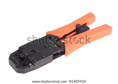 Network cable crimper isolated on white background