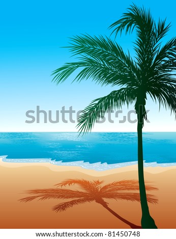 Vector Illustration of Beach Background 9.