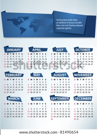 Calendar for 2012 vector