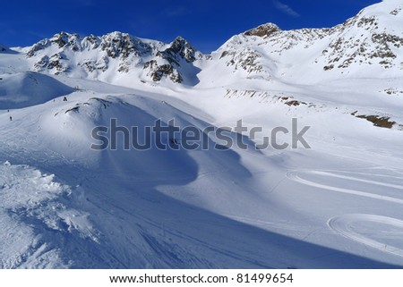 Ski resort Stubai in Tirol, Austria