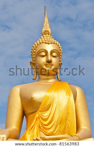 Big Golden Buddha statue in Thaland temple