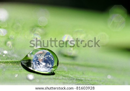 photo montage where the earth is inside a drop