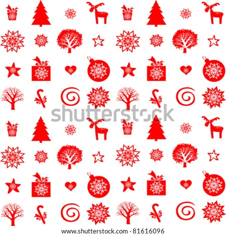 vector seamless christmas background. isolated on White.