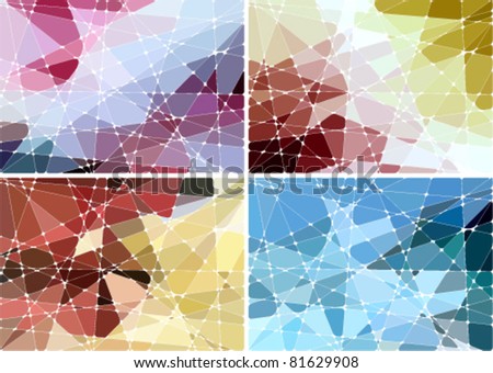 abstract geometric mosaic backgrounds set