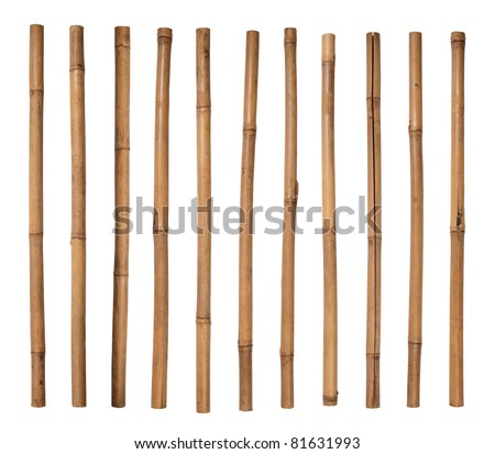 Bamboo sticks isolated on white Royalty-Free Stock Photo #81631993