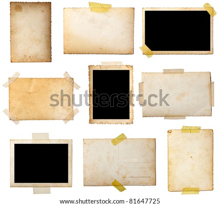 collection of various  old photos on white background. each one is shot separately Royalty-Free Stock Photo #81647725