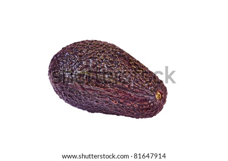 cut up avocado on pure white background.