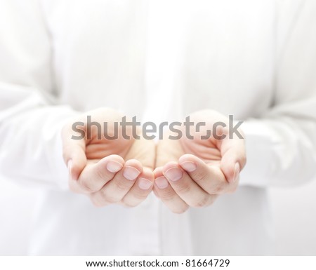 Open hands. Holding, giving, showing concept. Royalty-Free Stock Photo #81664729