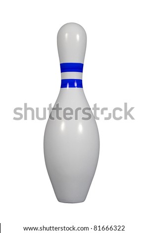 Bowling pin with a colored stripe isolated on a white background