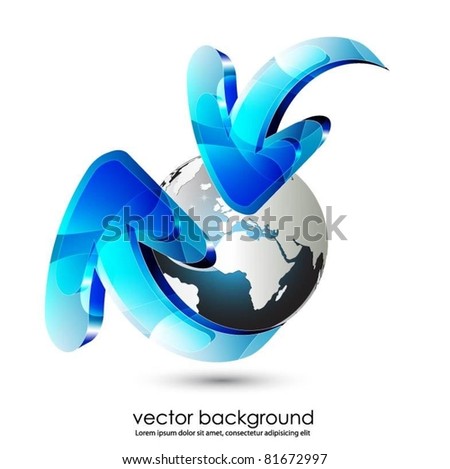 vector globe with 3d arrows