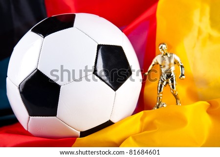 german flag and football closeup