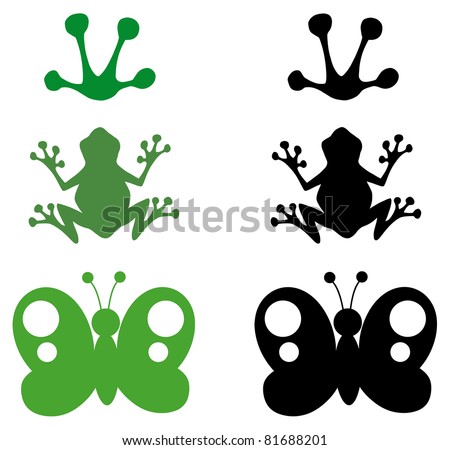 Cartoon Different Silhouettes.Vector Collection