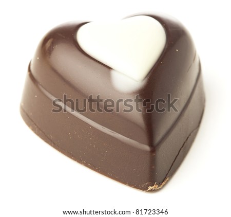 heart chocolate isolated on a white background