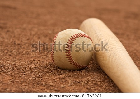 Baseball and Bat Close up