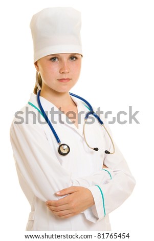Doctor on a white background.