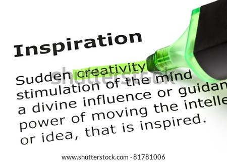 Creativity highlighted in green, under the heading Inspiration. Royalty-Free Stock Photo #81781006