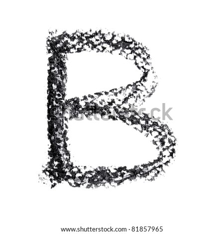 B - Hand-written alphabet isolated over the white background