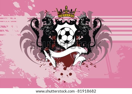 heraldic soccer lion background in vector format