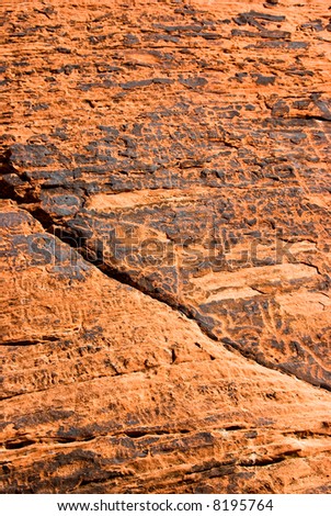 Native American petroglyph on canyon wall - Valley of fire SP