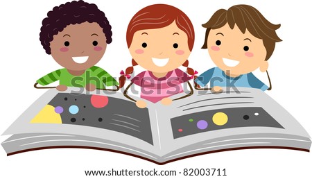 Illustration of Kids Reading a Science Book