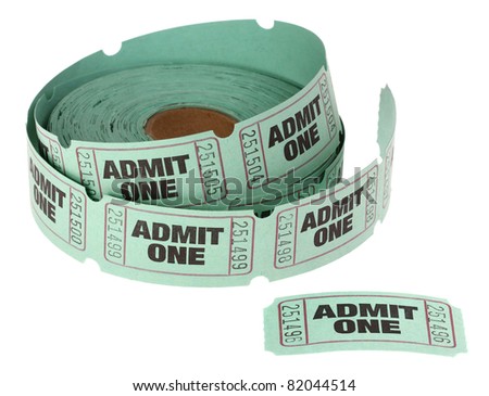 Admit One Roll of Tickets Royalty-Free Stock Photo #82044514