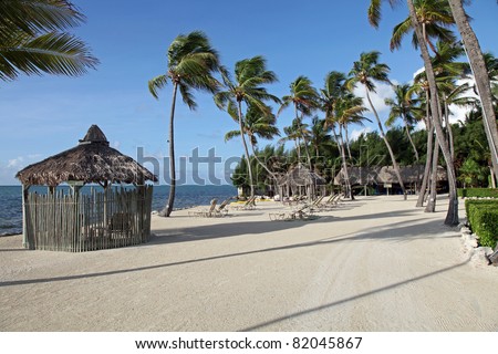 Beautiful beach setting in the Florida Keys on the Atlantic Ocean Royalty-Free Stock Photo #82045867