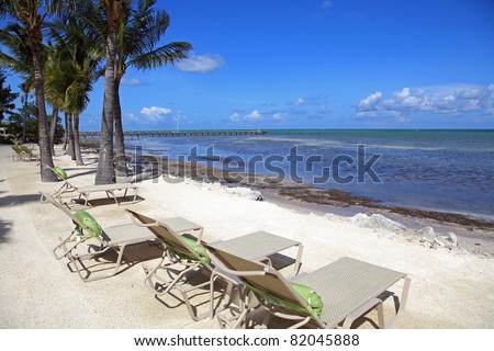 Typical beautiful ocean view and beach in the Florida Keys Royalty-Free Stock Photo #82045888