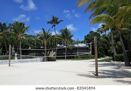 Summer fun with this volleyball net and court in the Florida Keys Royalty-Free Stock Photo #82045894