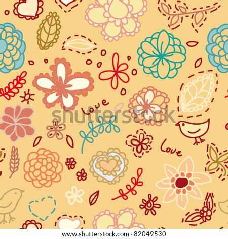 funny floral seamless pattern