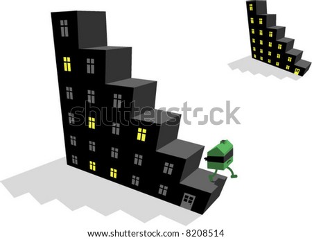 Conceptual housing market drop illustration