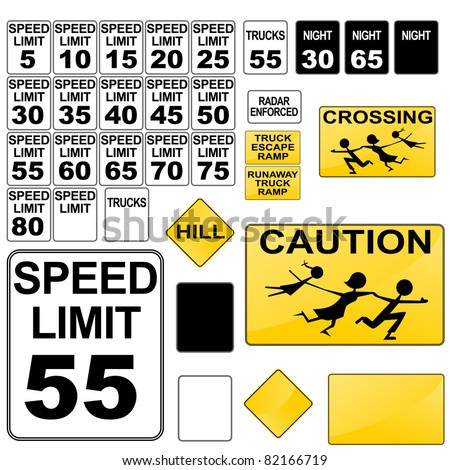 An image of a variety of road signs.