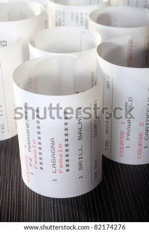 stock image of the receipt in a group