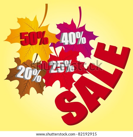 gold,violet,brown and red leaves autumn discount sale background